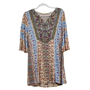 Soft Surroundings Colorful Patterned Blouse